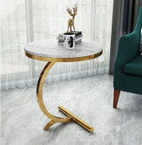 Luxury marble sofa side table corner table living room sofa end bedside table small round coffee table