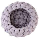 Woven Cat Bed Pet Nest Warm Soft Cat Basket Hot Sale Cat Lazy Lounger Wool Cotton Kennel Dog Sleeping House Cat Cave Pet Supply