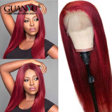 Remy Straight Ombre Ginger Red Honey Blonde Brown Long Lace Front Wig