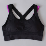TopPick Sport Shirt Women Running Sport T-shirt Gym Shirt Women Stitching Color Yoga Top Sports Bra Top Fitness Women Sport Bra
