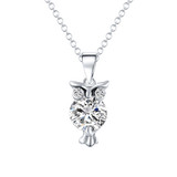 2019 New Zircon Pendants Owl Necklace For Women Crystal Heart Gold Sliver Color Long Necklaces Fashion Jewelry Christmas Gift