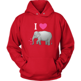 I Love Elephants Unisex Hoodie