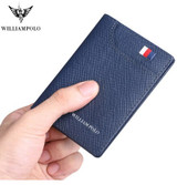 Genuine Leather Men Slim Wallet Luxury Brand Card Clip Slim Leather Wallet Retro Short Wallet for Men