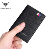 Genuine Leather Men Slim Wallet Luxury Brand Card Clip Slim Leather Wallet Retro Short Wallet for Men