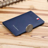 Genuine Leather Men Slim Wallet Luxury Brand Card Clip Slim Leather Wallet Retro Short Wallet for Men