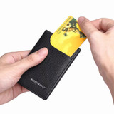 Genuine Leather Men Slim Wallet Luxury Brand Card Clip Slim Leather Wallet Retro Short Wallet for Men