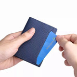 Genuine Leather Men Slim Wallet Luxury Brand Card Clip Slim Leather Wallet Retro Short Wallet for Men