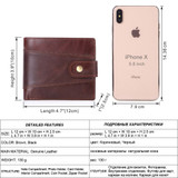 MISFITS Cowhide Men Short Wallet Brand Fashion Purse With Coin Pocket 100% Genuine Leather Credit Card Holder Money Bag for Male