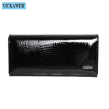 Free Gift Magnetic Hasp Wallet Women Genuine Leather Coin Purse Ladies Long Fashion Wallets Female Purses Card Hold Money Bag