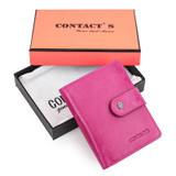 CONTACT'S Genuine Leather RFID Vintage Wallet Men With Coin Pocket Short Wallets Small Zipper Walet With Card Holders Man Purse
