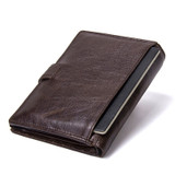 CONTACT'S Leather Wallet Luxury Male Genuine Leather Wallets Men Hasp Purse With Passcard Pocket and Card Holder High Quality