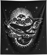 Sun and Moon Whale Wall Tapestry