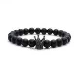Stone Beads Bracelet Men Accessories Crown Braclets Handmade 2 Piece Set Erkek Bileklik Skull Jewelry Mens Bracelets for Women