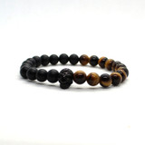 Stone Beads Bracelet Men Accessories Crown Braclets Handmade 2 Piece Set Erkek Bileklik Skull Jewelry Mens Bracelets for Women