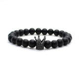 Stone Beads Bracelet Men Accessories Crown Braclets Handmade 2 Piece Set Erkek Bileklik Skull Jewelry Mens Bracelets for Women