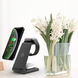 QI 10W Fast Charge 3 in 1 Wireless Charger for iPhone for Samsung Buds for Apple Watch 4 3 2 for Airpods Pro Charger Stand Dock