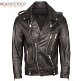 Motorcycle Leather Jacket Men Genuine Leather Jackets 100% Cowhide Sheepskin Moto Biker Leather Jacket Man Skin Coat Autumn M353