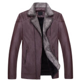 Leather Jacket Men Coats High Quality Fleece Warm PU Leather Jackets Autumn Winter Casual Motorcycle Leather Jackets