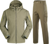 Tactical Soft Shell Fleece Jacket Men Winter Army Military Waterproof Suit Coats Outwear Camouflage Camo Shark Skin Jackets Set