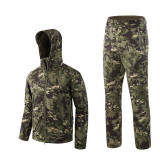 Tactical Soft Shell Fleece Jacket Men Winter Army Military Waterproof Suit Coats Outwear Camouflage Camo Shark Skin Jackets Set