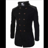 Fashion Slim Woolen Coats Men Steampunk Trench Coat Men Casual Stand Collar Formal Overcoat Winter Warmth Thickening Windbreaker