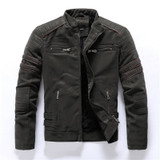 2020 Autumn Winter Men's Leather Jacket Casual Fashion Stand Collar Motorcycle Jacket Men Slim High Quality PU Leather Coats