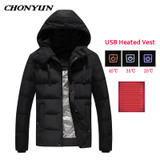 Women/Men Winter Outdoor Down Jacket USB Electric Heating Warm Coat Cotton High Quality Fishing Hiking Heated Thicken Clothing
