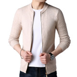 TFETTERS New Autumn Winter Knitted Cardigan Men Sweater Cardigan Sweater Men's Slim Sweater Coat Pure Color Jacket Cardigan