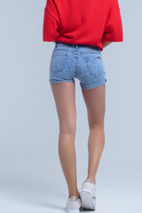 Denim Shorts With Stars Detail