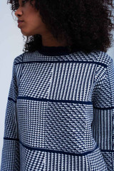 Navy Textured Sweater