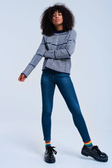 Navy Textured Sweater
