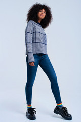 Navy Textured Sweater
