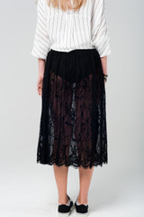 Black Lace Midi Skirt