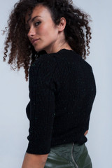 Black Shiny Sweater