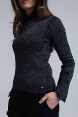 Black Shiny Sweater