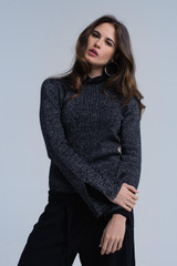 Black Shiny Sweater