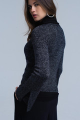 Black Shiny Sweater