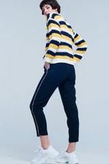 Mustard Striped Chunky Knit Sweater
