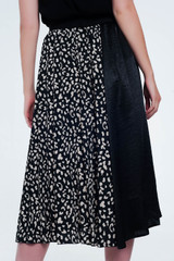 Midi Black Skirt in Dalmation Spot