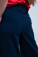 Navy Pants Wide Leg