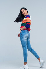 Fringed Light Washed Skinny Jeans