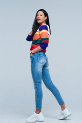 Fringed Light Washed Skinny Jeans