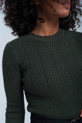 Khaki Shiny Sweater