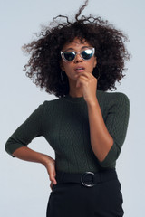 Khaki Shiny Sweater