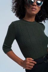 Khaki Shiny Sweater