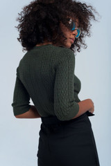 Khaki Shiny Sweater