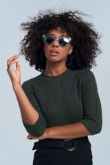 Khaki Shiny Sweater