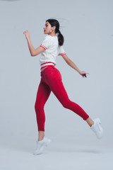 Red Mid Rise Skinny Jeans