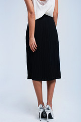 Black Midi Skirt With Belt
