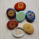 7 Chakras Stones engraved with Reiki Signs